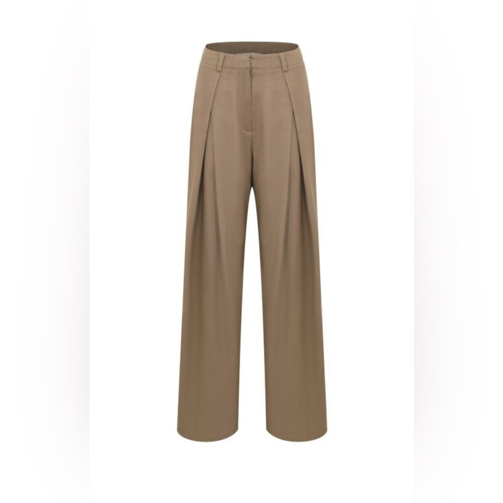 567. Elegant Tan Wide-Leg Women's Pants